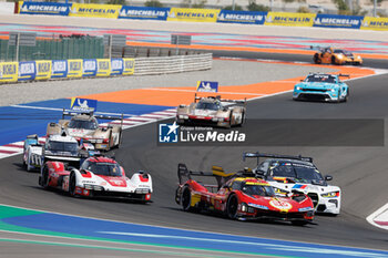 2024-03-02 - 50 FUOCO Antonio (ita), MOLINA Miguel (spa), NIELSEN Nicklas (dnk), Ferrari AF Corse, Ferrari 499P #50, Hypercar, action, 05 CAMPBELL Matt (aus), CHRISTENSEN Michael (dnk), MAKOWIECKI Frédéric (fra), Porsche Penske Motorsport, Porsche 963 #05, Hypercar, action, during the Qatar Airways Qatar 1812 KM, 1st round of the 2024 FIA World Endurance Championship, from February 29 to March 02, 2024 on the Losail International Circuit in Lusail, Qatar - FIA WEC - QATAR AIRWAYS QATAR 1812 KM - ENDURANCE - MOTORS