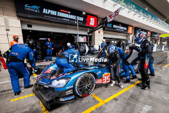 2024-03-02 - 35 MILESI Charles (fra), HABSBURG-LOTHRINGEN Ferdinand (aut), CHATIN Paul-Loup (fra), Alpine Endurance Team #35, Alpine A424, Hypercar, stand, pit lane, during the Qatar Airways Qatar 1812 KM, 1st round of the 2024 FIA World Endurance Championship, from February 29 to March 02, 2024 on the Losail International Circuit in Lusail, Qatar - FIA WEC - QATAR AIRWAYS QATAR 1812 KM - ENDURANCE - MOTORS