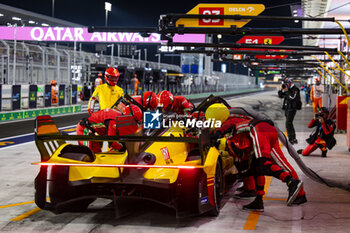 2024-03-02 - 83 KUBICA Robert (pol), SHWARTZMAN Robert (isr), YE Yifei (chn), AF Corse, Ferrari 499P #83, Hypercar, pit stop during the Qatar Airways Qatar 1812 KM, 1st round of the 2024 FIA World Endurance Championship, from February 29 to March 02, 2024 on the Losail International Circuit in Lusail, Qatar - FIA WEC - QATAR AIRWAYS QATAR 1812 KM - ENDURANCE - MOTORS