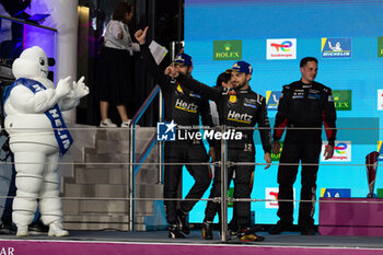 2024-03-02 - 12 STEVENS Will (gbr), NATO Norman (fra), ILOTT Callum (gbr), Hertz Team Jota, Porsche 963 #12, Hypercar, podium during the Qatar Airways Qatar 1812 KM, 1st round of the 2024 FIA World Endurance Championship, from February 29 to March 02, 2024 on the Losail International Circuit in Lusail, Qatar - FIA WEC - QATAR AIRWAYS QATAR 1812 KM - ENDURANCE - MOTORS