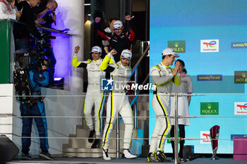 2024-03-02 - 92 MALYKHIN Aliaksandr (kna), STURM Joel (ger), BACHLER Klaus (aut), Manthey Purerxcing, Porsche 911 GT3 R #91, LM GT3, podium during the Qatar Airways Qatar 1812 KM, 1st round of the 2024 FIA World Endurance Championship, from February 29 to March 02, 2024 on the Losail International Circuit in Lusail, Qatar - FIA WEC - QATAR AIRWAYS QATAR 1812 KM - ENDURANCE - MOTORS