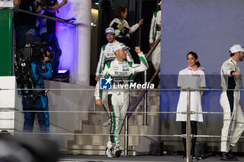 2024-03-02 - 777 SORENSEN Marco (dnk), MATEU Clément (fra), BASTARD Erwan (fra), D'Station Racing, Aston Martin Vantage GT3 #777, LM GT3, podium during the Qatar Airways Qatar 1812 KM, 1st round of the 2024 FIA World Endurance Championship, from February 29 to March 02, 2024 on the Losail International Circuit in Lusail, Qatar - FIA WEC - QATAR AIRWAYS QATAR 1812 KM - ENDURANCE - MOTORS