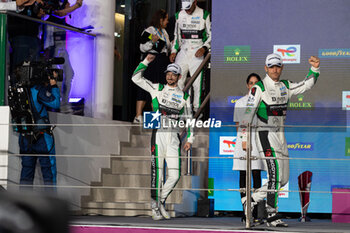 2024-03-02 - 777 SORENSEN Marco (dnk), MATEU Clément (fra), BASTARD Erwan (fra), D'Station Racing, Aston Martin Vantage GT3 #777, LM GT3, podium during the Qatar Airways Qatar 1812 KM, 1st round of the 2024 FIA World Endurance Championship, from February 29 to March 02, 2024 on the Losail International Circuit in Lusail, Qatar - FIA WEC - QATAR AIRWAYS QATAR 1812 KM - ENDURANCE - MOTORS