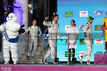 2024-03-02 - 99 TINCKNELL Harry (gbr), JANI Neel (swi), ANDLAUER Julien (fra), Proton Competition, Porsche 963 #99, Hypercar, podium during the Qatar Airways Qatar 1812 KM, 1st round of the 2024 FIA World Endurance Championship, from February 29 to March 02, 2024 on the Losail International Circuit in Lusail, Qatar - FIA WEC - QATAR AIRWAYS QATAR 1812 KM - ENDURANCE - MOTORS