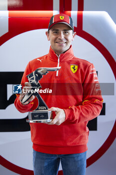 2024-03-02 - RIGON Davide (ita), Vista AF Corse, Ferrari 296 GT3, portrait, Goodyear Wingfoot Trophy during the Qatar Airways Qatar 1812 KM, 1st round of the 2024 FIA World Endurance Championship, from February 29 to March 02, 2024 on the Losail International Circuit in Lusail, Qatar - FIA WEC - QATAR AIRWAYS QATAR 1812 KM - ENDURANCE - MOTORS