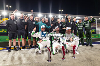 2024-03-02 - 777 SORENSEN Marco (dnk), MATEU Clément (fra), BASTARD Erwan (fra), D'Station Racing, Aston Martin Vantage GT3 #777, LM GT3, celebrating their podium during the Qatar Airways Qatar 1812 KM, 1st round of the 2024 FIA World Endurance Championship, from February 29 to March 02, 2024 on the Losail International Circuit in Lusail, Qatar - FIA WEC - QATAR AIRWAYS QATAR 1812 KM - ENDURANCE - MOTORS