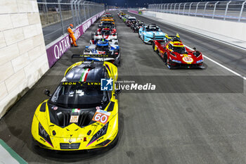 2024-03-02 - 60 SCHIAVONI Claudio (ita), CRESSONI Matteo (ita), PERERA Franck (fra), Iron Lynx, Lamborghini Huracan GT3 Evo2 #60, LM GT3, ambiance parc fermé during the Qatar Airways Qatar 1812 KM, 1st round of the 2024 FIA World Endurance Championship, from February 29 to March 02, 2024 on the Losail International Circuit in Lusail, Qatar - FIA WEC - QATAR AIRWAYS QATAR 1812 KM - ENDURANCE - MOTORS