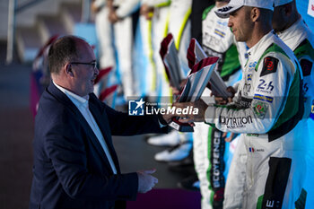 2024-03-02 - MATEU Clément (fra), D'Station Racing, Aston Martin Vantage GT3, REID Robert, Deputy President for Sport of the FIA, podium, portrait during the Qatar Airways Qatar 1812 KM, 1st round of the 2024 FIA World Endurance Championship, from February 29 to March 02, 2024 on the Losail International Circuit in Lusail, Qatar - FIA WEC - QATAR AIRWAYS QATAR 1812 KM - ENDURANCE - MOTORS