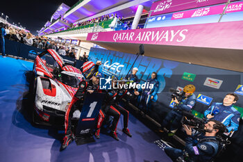 2024-03-02 - 06 ESTRE Kevin (fra), LOTTERER André (ger), VANTHOOR Laurens (bel), Porsche Penske Motorsport, Porsche 963 #06, Hypercar, portrait at the podium during the Qatar Airways Qatar 1812 KM, 1st round of the 2024 FIA World Endurance Championship, from February 29 to March 02, 2024 on the Losail International Circuit in Lusail, Qatar - FIA WEC - QATAR AIRWAYS QATAR 1812 KM - ENDURANCE - MOTORS