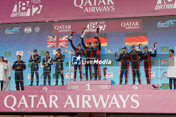 2024-03-02 - podium, portrait, during the Qatar Airways Qatar 1812 KM, 1st round of the 2024 FIA World Endurance Championship, from February 29 to March 02, 2024 on the Losail International Circuit in Lusail, Qatar - FIA WEC - QATAR AIRWAYS QATAR 1812 KM - ENDURANCE - MOTORS