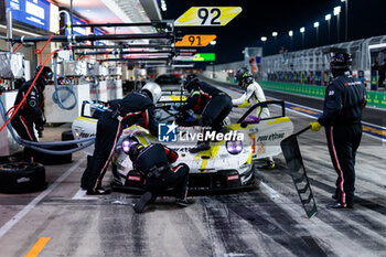 2024-03-02 - 92 MALYKHIN Aliaksandr (kna), STURM Joel (ger), BACHLER Klaus (aut), Manthey Purerxcing, Porsche 911 GT3 R #91, pitlane, during the Qatar Airways Qatar 1812 KM, 1st round of the 2024 FIA World Endurance Championship, from February 29 to March 02, 2024 on the Losail International Circuit in Lusail, Qatar - FIA WEC - QATAR AIRWAYS QATAR 1812 KM - ENDURANCE - MOTORS