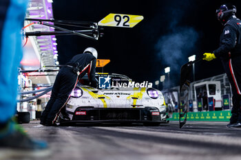 2024-03-02 - 92 MALYKHIN Aliaksandr (kna), STURM Joel (ger), BACHLER Klaus (aut), Manthey Purerxcing, Porsche 911 GT3 R #91, pitlane, during the Qatar Airways Qatar 1812 KM, 1st round of the 2024 FIA World Endurance Championship, from February 29 to March 02, 2024 on the Losail International Circuit in Lusail, Qatar - FIA WEC - QATAR AIRWAYS QATAR 1812 KM - ENDURANCE - MOTORS