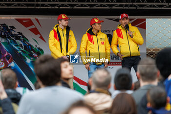 2024-04-18 - 83 KUBICA Robert (pol), SHWARTZMAN Robert (isr), YE Yifei (chn), AF Corse, Ferrari 499P #83, Hypercar, portrait, parade Imola City Centre during the 2024 6 Hours of Imola, 2nd round of the 2024 FIA World Endurance Championship, from April 18 to 21, 2024 on the Autodromo Internazionale Enzo e Dino Ferrari in Imola, Italy - FIA WEC - 6 HOURS OF IMOLA 2024 - ENDURANCE - MOTORS