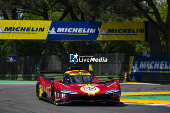 2024-04-19 - 50 FUOCO Antonio (ita), MOLINA Miguel (spa), NIELSEN Nicklas (dnk), Ferrari AF Corse, Ferrari 499P #50, Hypercar, action during the 2024 6 Hours of Imola, 2nd round of the 2024 FIA World Endurance Championship, from April 18 to 21, 2024 on the Autodromo Internazionale Enzo e Dino Ferrari in Imola - FIA WEC - 6 HOURS OF IMOLA 2024 - ENDURANCE - MOTORS