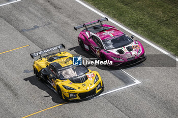 21/04/2024 - 81 EASTWOOD Charlie (irl), ANDRADE Rui (ang), VAN ROMPUY Tom (bel), TF Sport, Corvette Z06 GT3.R #81, LM GT3, 85 BOVY Sarah (bel), PIN Doriane (fra), GATTING Michelle (dnk), Iron Dames, Lamborghini Huracan GT3 Evo2 #85, LM GT3, action during the 2024 6 Hours of Imola, 2nd round of the 2024 FIA World Endurance Championship, from April 18 to 21, 2024 on the Autodromo Internazionale Enzo e Dino Ferrari in Imola, Italy - FIA WEC - 6 HOURS OF IMOLA 2024 - ENDURANCE - MOTORI
