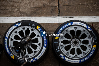 2024-04-21 - Michelin wet tyres, pneus, during the 2024 6 Hours of Imola, 2nd round of the 2024 FIA World Endurance Championship, from April 18 to 21, 2024 on the Autodromo Internazionale Enzo e Dino Ferrari in Imola, Italy - FIA WEC - 6 HOURS OF IMOLA 2024 - ENDURANCE - MOTORS
