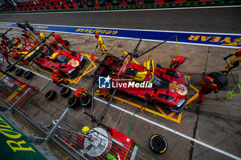 2024-04-21 - 50 FUOCO Antonio (ita), MOLINA Miguel (spa), NIELSEN Nicklas (dnk), Ferrari AF Corse, Ferrari 499P #50, Hypercar, action pit stop during the 2024 6 Hours of Imola, 2nd round of the 2024 FIA World Endurance Championship, from April 18 to 21, 2024 on the Autodromo Internazionale Enzo e Dino Ferrari in Imola, Italy - FIA WEC - 6 HOURS OF IMOLA 2024 - ENDURANCE - MOTORS