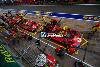 2024-04-21 - 50 FUOCO Antonio (ita), MOLINA Miguel (spa), NIELSEN Nicklas (dnk), Ferrari AF Corse, Ferrari 499P #50, Hypercar, action pit stop during the 2024 6 Hours of Imola, 2nd round of the 2024 FIA World Endurance Championship, from April 18 to 21, 2024 on the Autodromo Internazionale Enzo e Dino Ferrari in Imola, Italy - FIA WEC - 6 HOURS OF IMOLA 2024 - ENDURANCE - MOTORS