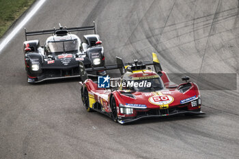 2024-04-21 - 50 FUOCO Antonio (ita), MOLINA Miguel (spa), NIELSEN Nicklas (dnk), Ferrari AF Corse, Ferrari 499P #50, Hypercar, 07 CONWAY Mike (gbr), KOBAYASHI Kamui (jpn), DE VRIES Nyck (nld), Toyota Gazoo Racing, Toyota GR010 - Hybrid #07, Hypercar, action during the 2024 6 Hours of Imola, 2nd round of the 2024 FIA World Endurance Championship, from April 18 to 21, 2024 on the Autodromo Internazionale Enzo e Dino Ferrari in Imola, Italy - FIA WEC - 6 HOURS OF IMOLA 2024 - ENDURANCE - MOTORS