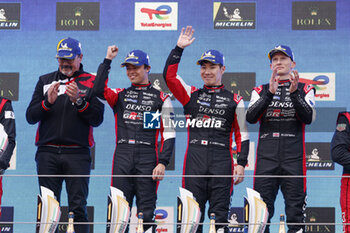 2024-04-21 - 07 CONWAY Mike (gbr), KOBAYASHI Kamui (jpn), DE VRIES Nyck (nld), Toyota Gazoo Racing, Toyota GR010 - Hybrid #07, Hypercar, podium va during the 2024 6 Hours of Imola, 2nd round of the 2024 FIA World Endurance Championship, from April 18 to 21, 2024 on the Autodromo Internazionale Enzo e Dino Ferrari in Imola - FIA WEC - 6 HOURS OF IMOLA 2024 - ENDURANCE - MOTORS