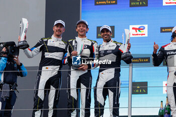 21/04/2024 - 46 MARTIN Maxime (bel), ROSSI Valentino (ita), AL HARTHY Ahmad (omn) Team WRT, BMW M4 GT3 #46, LM GT3, portrait podium during the 2024 6 Hours of Imola, 2nd round of the 2024 FIA World Endurance Championship, from April 18 to 21, 2024 on the Autodromo Internazionale Enzo e Dino Ferrari in Imola, Italy - FIA WEC - 6 HOURS OF IMOLA 2024 - ENDURANCE - MOTORI