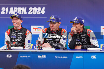 2024-04-21 - 07 CONWAY Mike (gbr), KOBAYASHI Kamui (jpn), DE VRIES Nyck (nld), Toyota Gazoo Racing, Toyota GR010 - Hybrid #07, Hypercar, portrait press conference during the 2024 6 Hours of Imola, 2nd round of the 2024 FIA World Endurance Championship, from April 18 to 21, 2024 on the Autodromo Internazionale Enzo e Dino Ferrari in Imola, Italy - FIA WEC - 6 HOURS OF IMOLA 2024 - ENDURANCE - MOTORS
