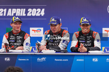21/04/2024 - 07 CONWAY Mike (gbr), KOBAYASHI Kamui (jpn), DE VRIES Nyck (nld), Toyota Gazoo Racing, Toyota GR010 - Hybrid #07, Hypercar, portrait press conference during the 2024 6 Hours of Imola, 2nd round of the 2024 FIA World Endurance Championship, from April 18 to 21, 2024 on the Autodromo Internazionale Enzo e Dino Ferrari in Imola, Italy - FIA WEC - 6 HOURS OF IMOLA 2024 - ENDURANCE - MOTORI