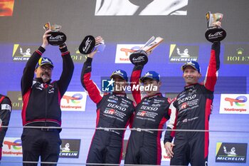 2024-04-21 - 07 CONWAY Mike (gbr), KOBAYASHI Kamui (jpn), DE VRIES Nyck (nld), Toyota Gazoo Racing, Toyota GR010 - Hybrid #07, Hypercar, podium during the 2024 6 Hours of Imola, 2nd round of the 2024 FIA World Endurance Championship, from April 18 to 21, 2024 on the Autodromo Internazionale Enzo e Dino Ferrari in Imola - FIA WEC - 6 HOURS OF IMOLA 2024 - ENDURANCE - MOTORS