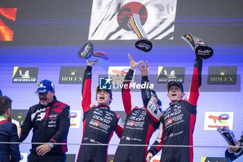 21/04/2024 - 07 CONWAY Mike (gbr), KOBAYASHI Kamui (jpn), DE VRIES Nyck (nld), Toyota Gazoo Racing, Toyota GR010 - Hybrid #07, Hypercar, podium during the 2024 6 Hours of Imola, 2nd round of the 2024 FIA World Endurance Championship, from April 18 to 21, 2024 on the Autodromo Internazionale Enzo e Dino Ferrari in Imola - FIA WEC - 6 HOURS OF IMOLA 2024 - ENDURANCE - MOTORI