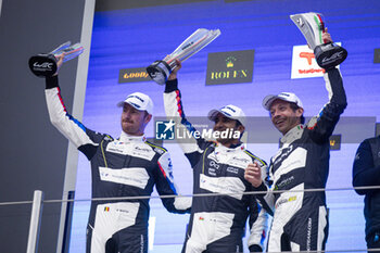 21/04/2024 - 46 MARTIN Maxime (bel), ROSSI Valentino (ita), AL HARTHY Ahmad (omn) Team WRT, BMW M4 GT3 #46, LM GT3, podium during the 2024 6 Hours of Imola, 2nd round of the 2024 FIA World Endurance Championship, from April 18 to 21, 2024 on the Autodromo Internazionale Enzo e Dino Ferrari in Imola - FIA WEC - 6 HOURS OF IMOLA 2024 - ENDURANCE - MOTORI