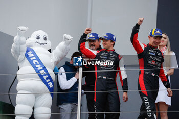 21/04/2024 - DE VRIES Nyck (nld), Toyota Gazoo Racing, Toyota GR010 - Hybrid, portrait podium, portrait, Toyota Gazoo Racing team during the 2024 6 Hours of Imola, 2nd round of the 2024 FIA World Endurance Championship, from April 18 to 21, 2024 on the Autodromo Internazionale Enzo e Dino Ferrari in Imola, Qatar - FIA WEC - 6 HOURS OF IMOLA 2024 - ENDURANCE - MOTORI