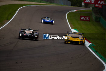 2024-04-21 - 81 EASTWOOD Charlie (irl), ANDRADE Rui (ang), VAN ROMPUY Tom (bel), TF Sport, Corvette Z06 GT3.R #81, LM GT3, action, 07 CONWAY Mike (gbr), KOBAYASHI Kamui (jpn), DE VRIES Nyck (nld), Toyota Gazoo Racing, Toyota GR010 - Hybrid #07, Hypercar, action during the 2024 6 Hours of Imola, 2nd round of the 2024 FIA World Endurance Championship, from April 18 to 21, 2024 on the Autodromo Internazionale Enzo e Dino Ferrari in Imola, Italy - FIA WEC - 6 HOURS OF IMOLA 2024 - ENDURANCE - MOTORS