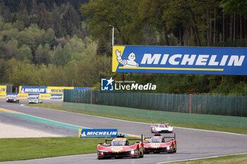 09/05/2024 - 50 FUOCO Antonio (ita), MOLINA Miguel (spa), NIELSEN Nicklas (dnk), Ferrari AF Corse, Ferrari 499P #50, Hypercar, action, 51 PIER GUIDI Alessandro (ita), CALADO James (gbr), GIOVINAZZI Antonio (ita), Ferrari AF Corse, Ferrari 499P #51, Hypercar, action, during the 2024 TotalEnergies 6 Hours of Spa-Francorchamps, 3rd round of the 2024 FIA World Endurance Championship, from May 8 to 11, 2024 on the Circuit de Spa-Francorchamps in Stavelot, Belgium - FIA WEC - 6 HOURS OF SPA-FRANCORCHAMPS 2024 - ENDURANCE - MOTORI
