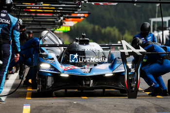 09/05/2024 - 36 VAXIVIERE Matthieu (fra), SCHUMACHER Mick (ger), LAPIERRE Nicolas (fra), Alpine Endurance Team, Alpine A424 #36, Hypercar, action pitstop during the 2024 TotalEnergies 6 Hours of Spa-Francorchamps, 3rd round of the 2024 FIA World Endurance Championship, from May 8 to 11, 2024 on the Circuit de Spa-Francorchamps in Stavelot, Belgium - FIA WEC - 6 HOURS OF SPA-FRANCORCHAMPS 2024 - ENDURANCE - MOTORI
