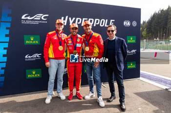 2024-05-10 - FUOCO Antonio (ita), Ferrari AF Corse, Ferrari 499P, portrait, NIELSEN Nicklas (dnk), Ferrari AF Corse, Ferrari 499P, portrait, MOLINA Miguel (spa), Ferrari AF Corse, Ferrari 499P, portrait, hyperpole during the 2024 TotalEnergies 6 Hours of Spa-Francorchamps, 3rd round of the 2024 FIA World Endurance Championship, from May 8 to 11, 2024 on the Circuit de Spa-Francorchamps in Stavelot, Belgium - FIA WEC - 6 HOURS OF SPA-FRANCORCHAMPS 2024 - ENDURANCE - MOTORS