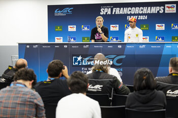 2024-05-10 - BOVY Sarah (bel), Iron Dames, Lamborghini Huracan GT3 Evo2, FUOCO Antonio (ita), Ferrari AF Corse, Ferrari 499P, portrait, post qualifying press conference during the 2024 TotalEnergies 6 Hours of Spa-Francorchamps, 3rd round of the 2024 FIA World Endurance Championship, from May 8 to 11, 2024 on the Circuit de Spa-Francorchamps in Stavelot, Belgium - FIA WEC - 6 HOURS OF SPA-FRANCORCHAMPS 2024 - ENDURANCE - MOTORS