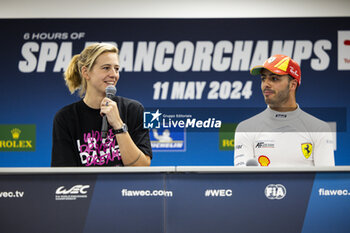 2024-05-10 - BOVY Sarah (bel), Iron Dames, Lamborghini Huracan GT3 Evo2, portrait, FUOCO Antonio (ita), Ferrari AF Corse, Ferrari 499P, portrait, post qualifying press conference during the 2024 TotalEnergies 6 Hours of Spa-Francorchamps, 3rd round of the 2024 FIA World Endurance Championship, from May 8 to 11, 2024 on the Circuit de Spa-Francorchamps in Stavelot, Belgium - FIA WEC - 6 HOURS OF SPA-FRANCORCHAMPS 2024 - ENDURANCE - MOTORS