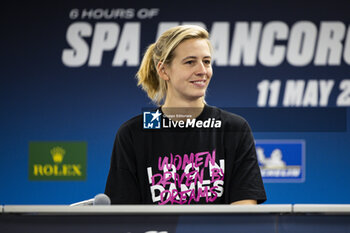 2024-05-10 - BOVY Sarah (bel), Iron Dames, Lamborghini Huracan GT3 Evo2, portrait, post qualifying press conference during the 2024 TotalEnergies 6 Hours of Spa-Francorchamps, 3rd round of the 2024 FIA World Endurance Championship, from May 8 to 11, 2024 on the Circuit de Spa-Francorchamps in Stavelot, Belgium - FIA WEC - 6 HOURS OF SPA-FRANCORCHAMPS 2024 - ENDURANCE - MOTORS
