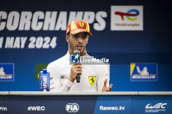 2024-05-10 - FUOCO Antonio (ita), Ferrari AF Corse, Ferrari 499P, portrait, post qualifying press conference during the 2024 TotalEnergies 6 Hours of Spa-Francorchamps, 3rd round of the 2024 FIA World Endurance Championship, from May 8 to 11, 2024 on the Circuit de Spa-Francorchamps in Stavelot, Belgium - FIA WEC - 6 HOURS OF SPA-FRANCORCHAMPS 2024 - ENDURANCE - MOTORS