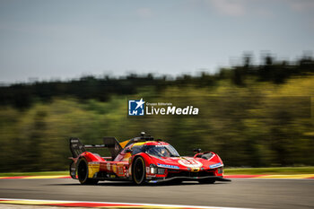 2024-05-10 - 51 PIER GUIDI Alessandro (ita), CALADO James (gbr), GIOVINAZZI Antonio (ita), Ferrari AF Corse, Ferrari 499P #51, Hypercar, action during the 2024 TotalEnergies 6 Hours of Spa-Francorchamps, 3rd round of the 2024 FIA World Endurance Championship, from May 8 to 11, 2024 on the Circuit de Spa-Francorchamps in Stavelot, Belgium - FIA WEC - 6 HOURS OF SPA-FRANCORCHAMPS 2024 - ENDURANCE - MOTORS
