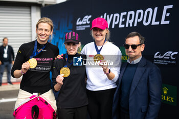 2024-05-10 - BOVY Sarah (bel), FREY RAHEL (swi), GATTING Michelle (dnk), Iron Dames, Lamborghini Huracan GT3 Evo2 #85, FILLON Pierre (fra), President of ACO, portrait during the 2024 TotalEnergies 6 Hours of Spa-Francorchamps, 3rd round of the 2024 FIA World Endurance Championship, from May 8 to 11, 2024 on the Circuit de Spa-Francorchamps in Stavelot, Belgium - FIA WEC - 6 HOURS OF SPA-FRANCORCHAMPS 2024 - ENDURANCE - MOTORS