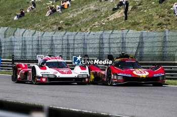 2024-05-11 - 51 PIER GUIDI Alessandro (ita), CALADO James (gbr), GIOVINAZZI Antonio (ita), Ferrari AF Corse, Ferrari 499P #51, Hypercar, 06 ESTRE Kevin (fra), LOTTERER André (ger), VANTHOOR Laurens (bel), Porsche Penske Motorsport, Porsche 963 #06, Hypercar, action during the 2024 TotalEnergies 6 Hours of Spa-Francorchamps, 3rd round of the 2024 FIA World Endurance Championship, from May 8 to 11, 2024 on the Circuit de Spa-Francorchamps in Stavelot, Belgium - FIA WEC - 6 HOURS OF SPA-FRANCORCHAMPS 2024 - ENDURANCE - MOTORS