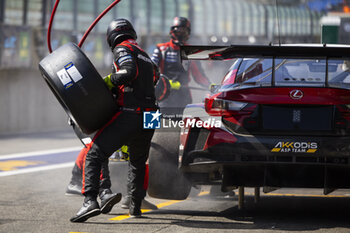 2024-05-11 - 87 LOPEZ José María (arg), KIMURA Takeshi (jpn), MASSON Esteban (fra), Akkodis ASP Team, Lexus RC F GT3 #87, LM GT3, pit stop during the 2024 TotalEnergies 6 Hours of Spa-Francorchamps, 3rd round of the 2024 FIA World Endurance Championship, from May 8 to 11, 2024 on the Circuit de Spa-Francorchamps in Stavelot, Belgium - FIA WEC - 6 HOURS OF SPA-FRANCORCHAMPS 2024 - ENDURANCE - MOTORS