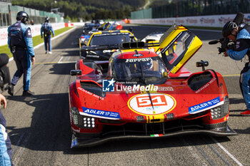 2024-05-11 - 51 PIER GUIDI Alessandro (ita), CALADO James (gbr), GIOVINAZZI Antonio (ita), Ferrari AF Corse, Ferrari 499P #51, Hypercar, action at red flag during the 2024 TotalEnergies 6 Hours of Spa-Francorchamps, 3rd round of the 2024 FIA World Endurance Championship, from May 8 to 11, 2024 on the Circuit de Spa-Francorchamps in Stavelot, Belgium - FIA WEC - 6 HOURS OF SPA-FRANCORCHAMPS 2024 - ENDURANCE - MOTORS