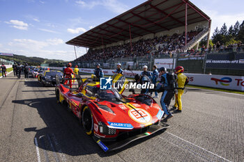 2024-05-11 - 51 PIER GUIDI Alessandro (ita), CALADO James (gbr), GIOVINAZZI Antonio (ita), Ferrari AF Corse, Ferrari 499P #51, Hypercar, action at red flag during the 2024 TotalEnergies 6 Hours of Spa-Francorchamps, 3rd round of the 2024 FIA World Endurance Championship, from May 8 to 11, 2024 on the Circuit de Spa-Francorchamps in Stavelot, Belgium - FIA WEC - 6 HOURS OF SPA-FRANCORCHAMPS 2024 - ENDURANCE - MOTORS