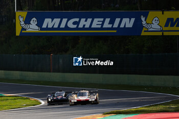 2024-05-11 - 12 STEVENS Will (gbr), ILOTT Callum (gbr), Hertz Team Jota, Porsche 963 #12, Hypercar, action, 08 BUEMI Sébastien (swi), HARTLEY Brendon (nzl), HIRAKAWA Ryo (jpn), Toyota Gazoo Racing, Toyota GR010 - Hybrid #08, Hypercar, action, during the 2024 TotalEnergies 6 Hours of Spa-Francorchamps, 3rd round of the 2024 FIA World Endurance Championship, from May 8 to 11, 2024 on the Circuit de Spa-Francorchamps in Stavelot, Belgium - FIA WEC - 6 HOURS OF SPA-FRANCORCHAMPS 2024 - ENDURANCE - MOTORS