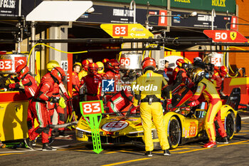 2024-05-11 - 83 KUBICA Robert (pol), SHWARTZMAN Robert (isr), YE Yifei (chn), AF Corse, Ferrari 499P #83, Hypercar, action pit stop during the 2024 TotalEnergies 6 Hours of Spa-Francorchamps, 3rd round of the 2024 FIA World Endurance Championship, from May 8 to 11, 2024 on the Circuit de Spa-Francorchamps in Stavelot, Belgium - FIA WEC - 6 HOURS OF SPA-FRANCORCHAMPS 2024 - ENDURANCE - MOTORS