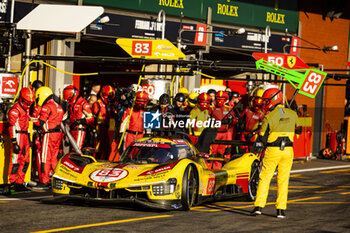 2024-05-11 - 83 KUBICA Robert (pol), SHWARTZMAN Robert (isr), YE Yifei (chn), AF Corse, Ferrari 499P #83, Hypercar, action pit stop during the 2024 TotalEnergies 6 Hours of Spa-Francorchamps, 3rd round of the 2024 FIA World Endurance Championship, from May 8 to 11, 2024 on the Circuit de Spa-Francorchamps in Stavelot, Belgium - FIA WEC - 6 HOURS OF SPA-FRANCORCHAMPS 2024 - ENDURANCE - MOTORS