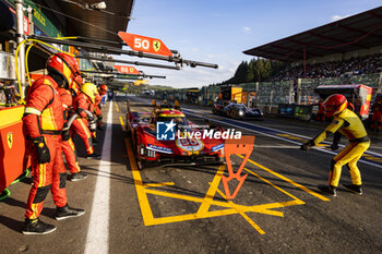 2024-05-11 - 50 FUOCO Antonio (ita), MOLINA Miguel (spa), NIELSEN Nicklas (dnk), Ferrari AF Corse, Ferrari 499P #50, Hypercar, action pit stop during the 2024 TotalEnergies 6 Hours of Spa-Francorchamps, 3rd round of the 2024 FIA World Endurance Championship, from May 8 to 11, 2024 on the Circuit de Spa-Francorchamps in Stavelot, Belgium - FIA WEC - 6 HOURS OF SPA-FRANCORCHAMPS 2024 - ENDURANCE - MOTORS