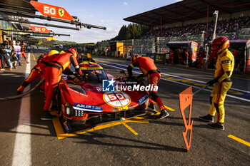 2024-05-11 - 50 FUOCO Antonio (ita), MOLINA Miguel (spa), NIELSEN Nicklas (dnk), Ferrari AF Corse, Ferrari 499P #50, Hypercar, action pit stop during the 2024 TotalEnergies 6 Hours of Spa-Francorchamps, 3rd round of the 2024 FIA World Endurance Championship, from May 8 to 11, 2024 on the Circuit de Spa-Francorchamps in Stavelot, Belgium - FIA WEC - 6 HOURS OF SPA-FRANCORCHAMPS 2024 - ENDURANCE - MOTORS